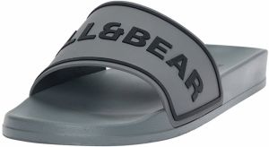 Pull&Bear Šľapky  sivá / čierna