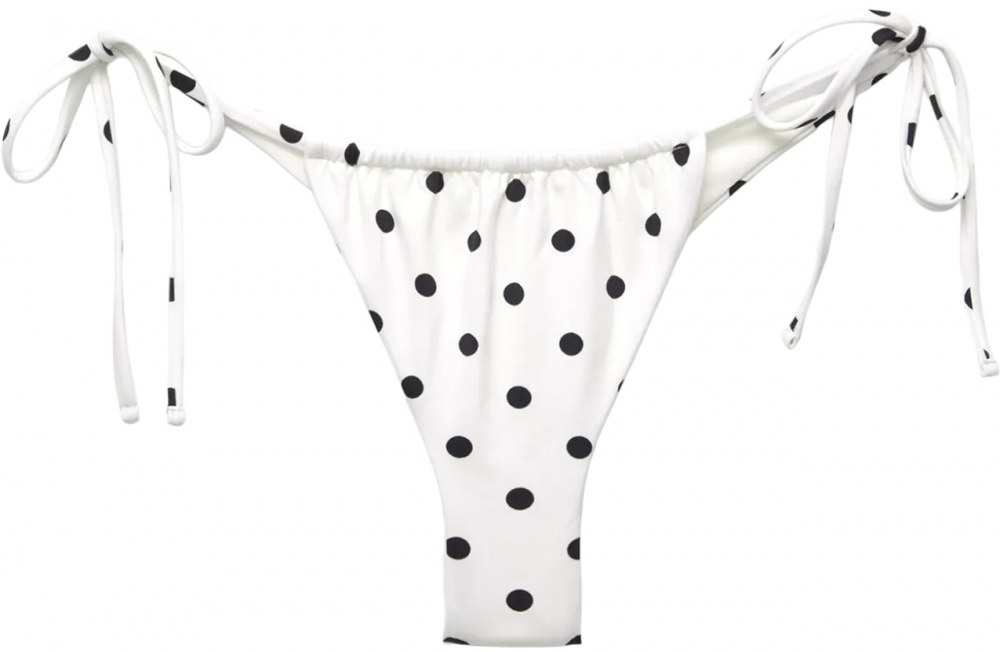 Pull&Bear Bikinové nohavičky  čierna / biela