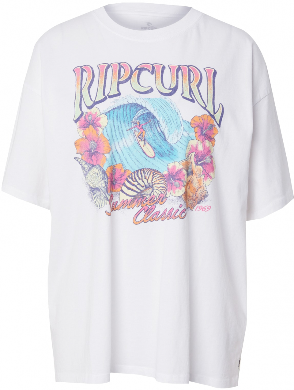 RIP CURL Funkčné tričko 'SUMMER CLASSIC HERITAGE'  nebesky modrá / svetlomodrá / pastelovo žltá / biela