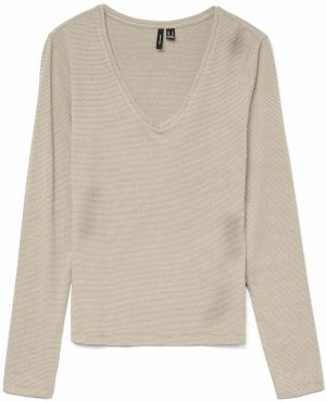 VERO MODA Tričko 'VMLAVA'  béžová / zlatá