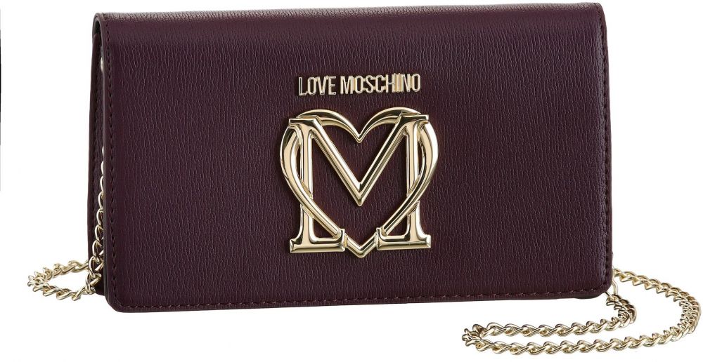 Love Moschino Listová kabelka  zlatá / tmavofialová