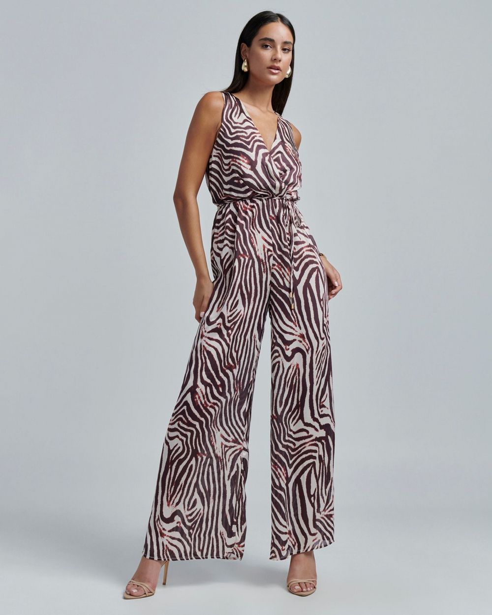 BWLDR Overal 'SPARKLE JUMPSUIT'  vínovo červená / čerešňová / šedobiela