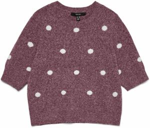 VERO MODA Sveter 'VMDoffy Intarsia'  eozín / biela