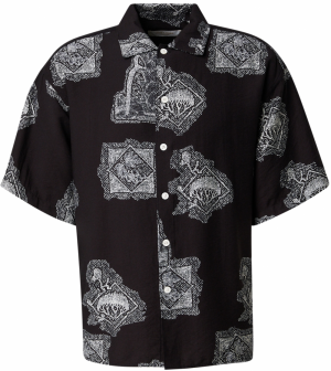 JACK & JONES Košeľa 'JORGRAMERCY'  čierna / biela