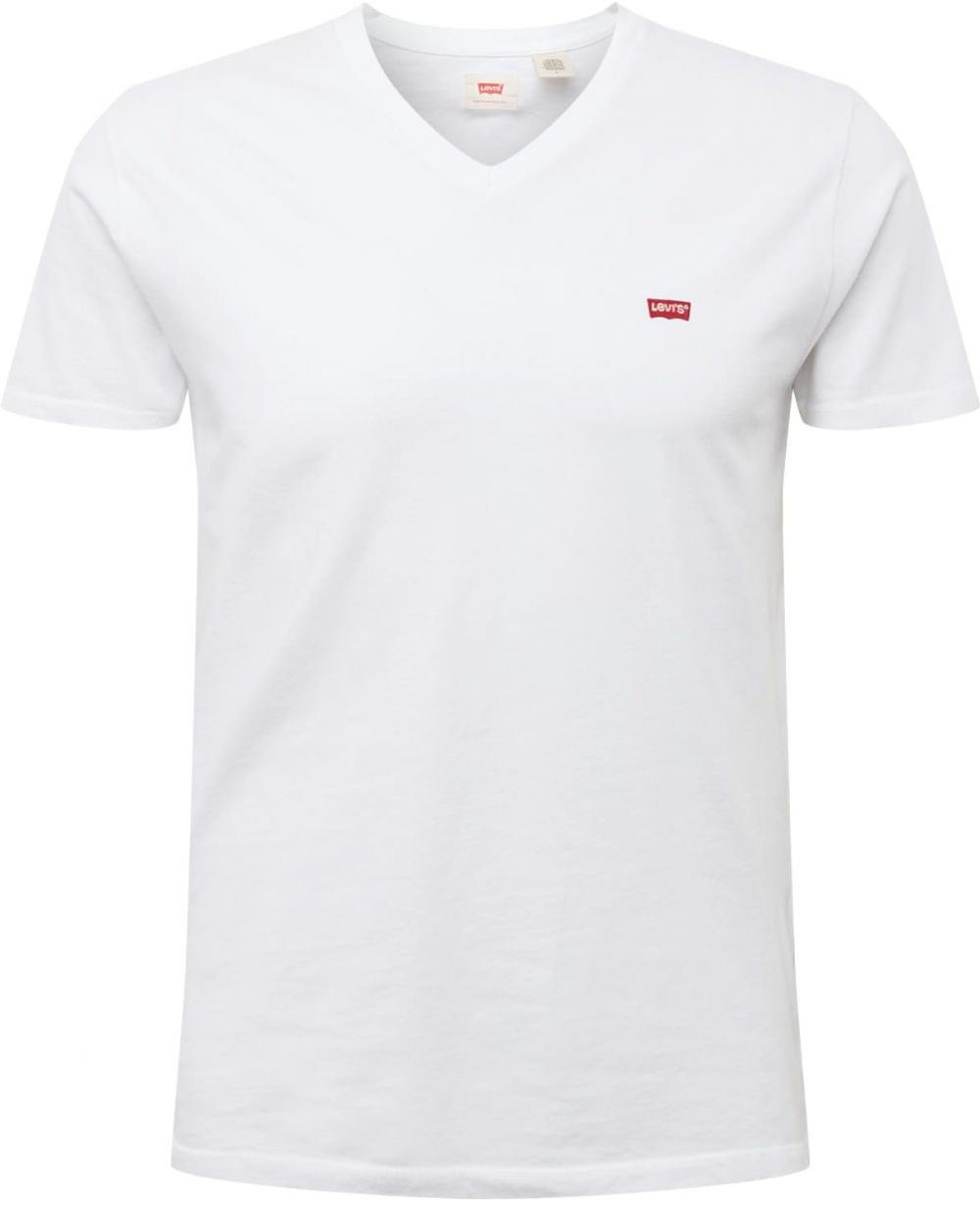 LEVI'S ® Tričko 'Original Housemark V-Neck T-Shirt'  červená / biela