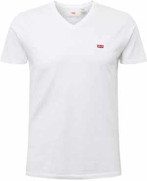 LEVI'S ® Tričko 'Original Housemark V-Neck T-Shirt'  červená / biela
