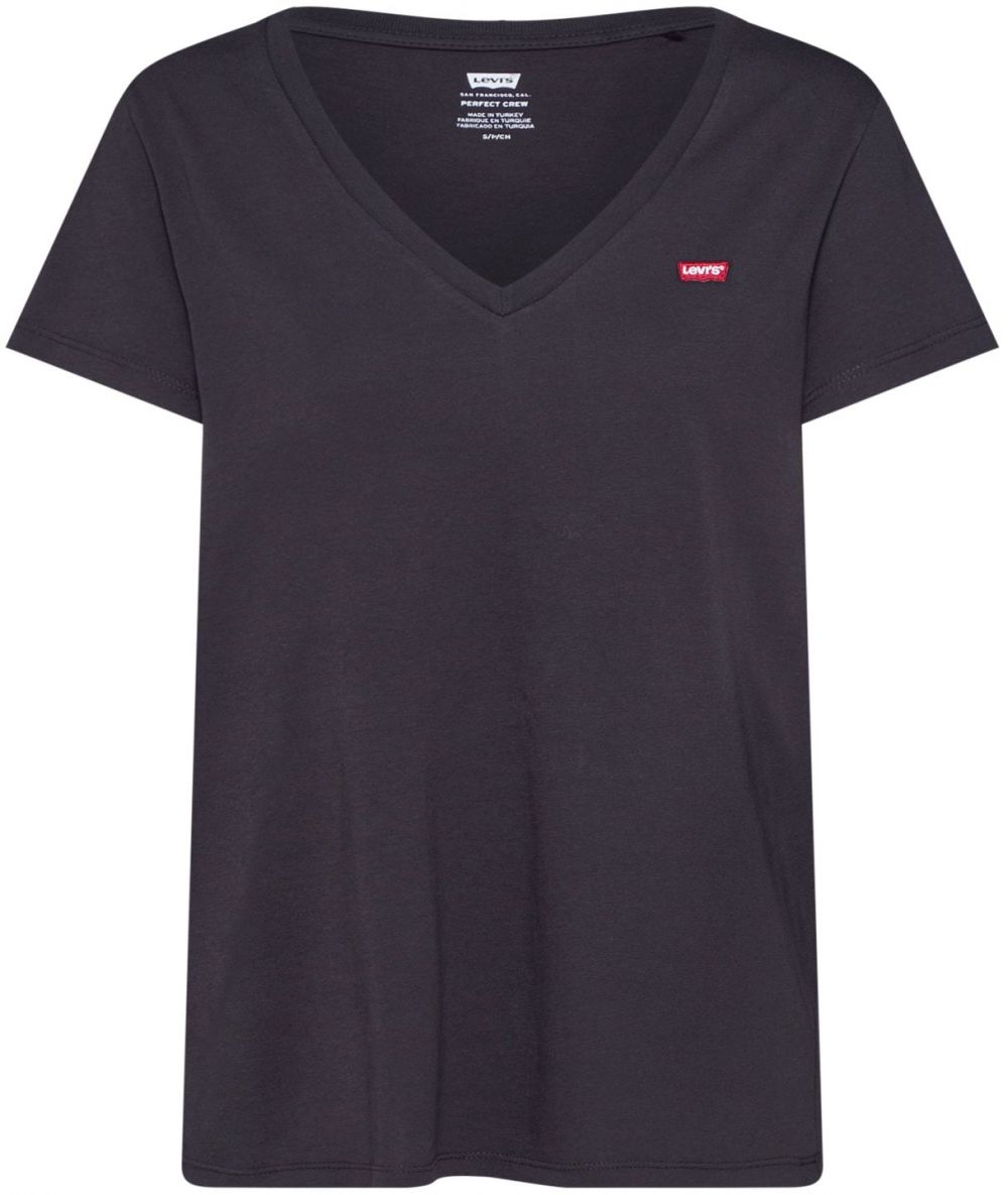 LEVI'S ® Tričko 'Perfect V-Neck Tee'  ohnivo červená / čierna / biela