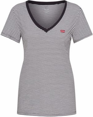 LEVI'S ® Tričko 'Perfect V-Neck Tee'  tmavosivá / biela