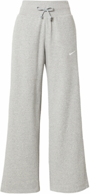 NIKE Športové nohavice 'Phoenix Fleece'  sivá melírovaná / biela