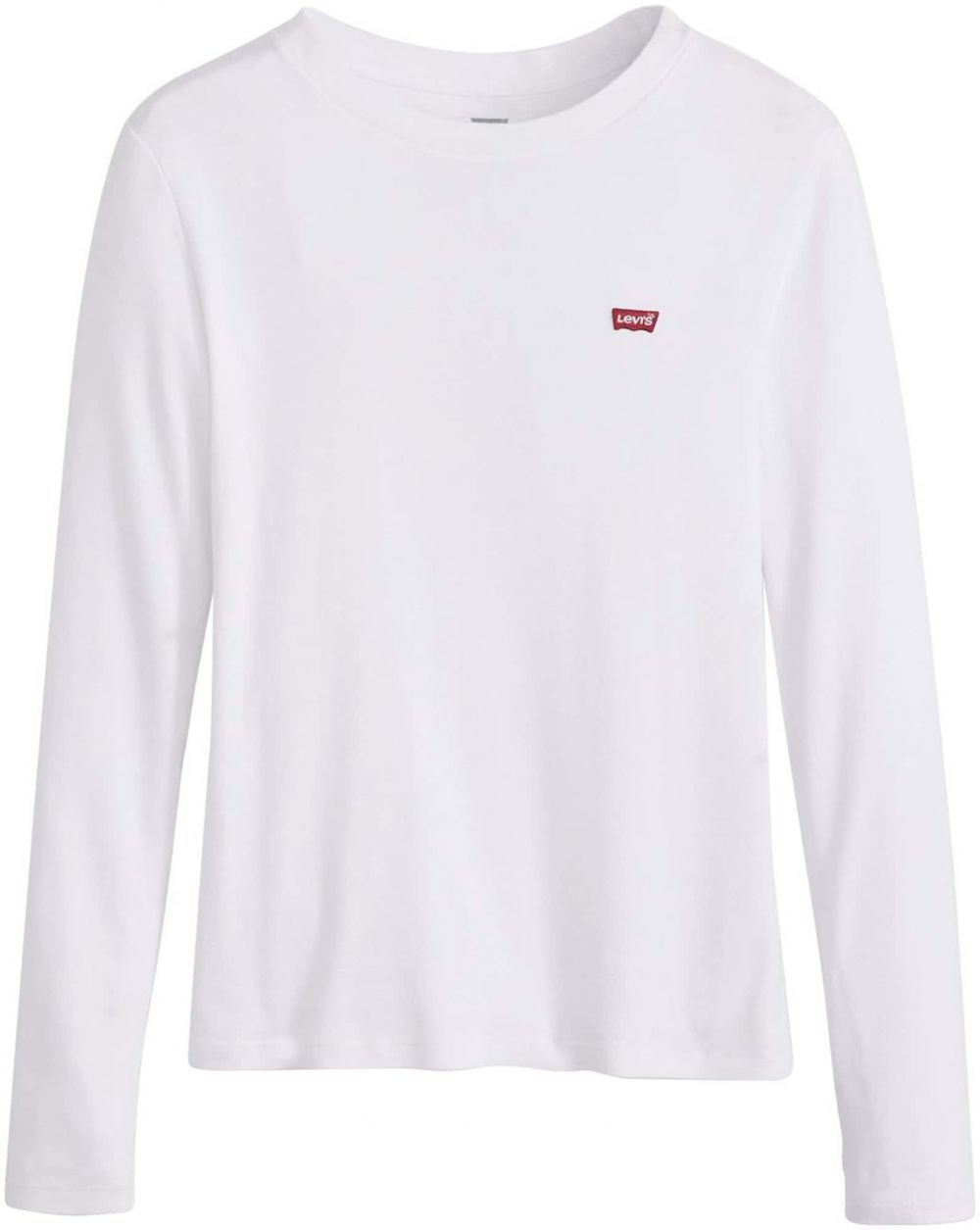 LEVI'S ® Tričko 'Essential Housemark Long Sleeve Tee'  karmínovo červená / biela