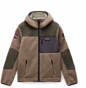 NAPAPIJRI Flisová bunda 'Yupik'  brokátová / kaki / čierna