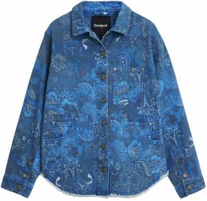 Desigual Prechodná bunda  modrá melírovaná