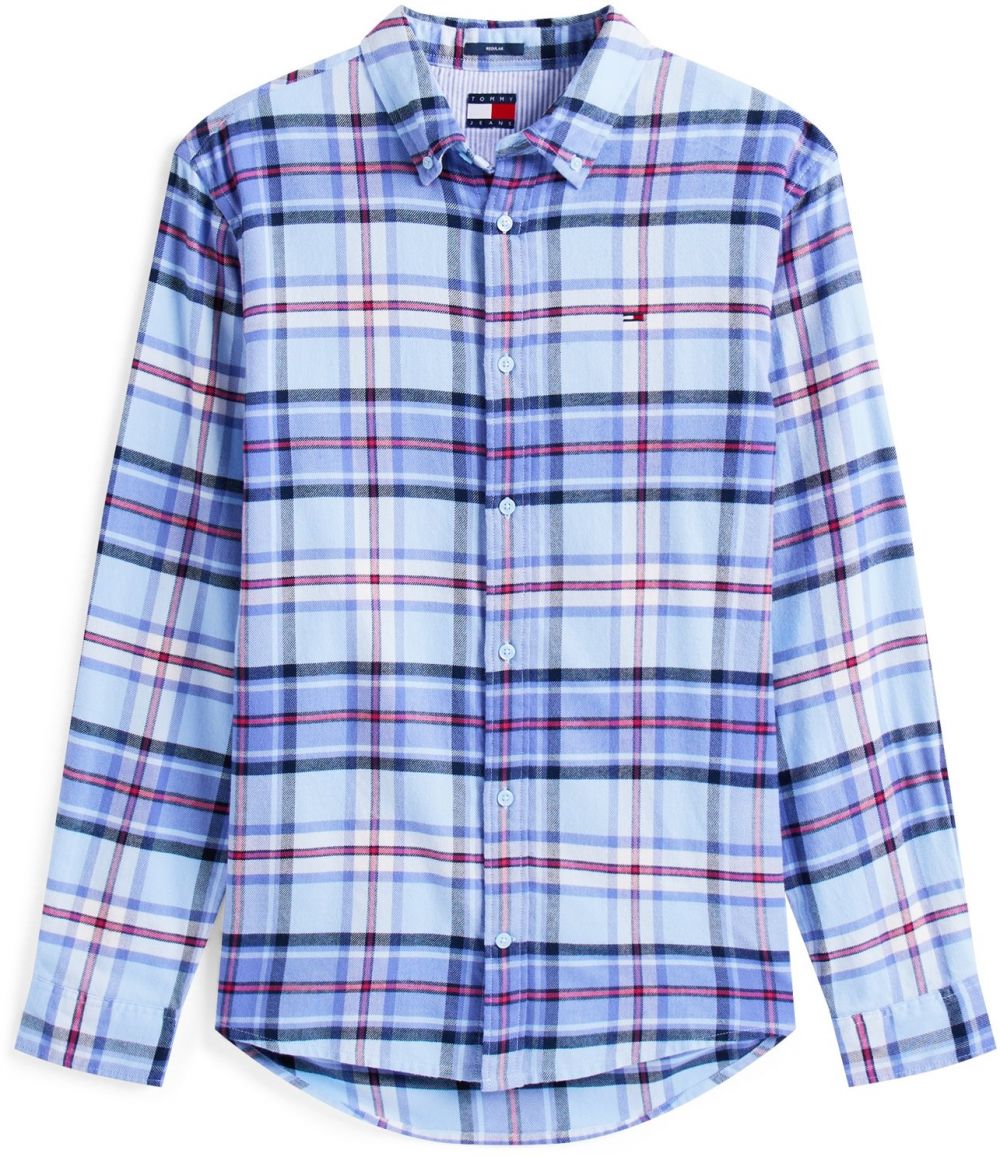 Tommy Jeans Košeľa  modrá / modrosivá / červená