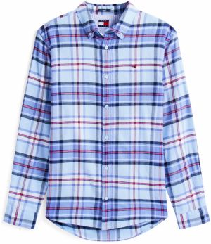 Tommy Jeans Košeľa  modrá / modrosivá / červená