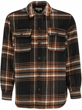 Jack & Jones Plus Košeľa 'JJEBradley Ollie'  hnedá / tmavohnedá / biela