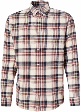 JACK & JONES Košeľa 'JJEClassic'  burgundská / čierna / biela ako vlna
