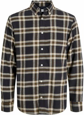 JACK & JONES Košeľa 'JJECLASSIC'  sépiová / čierna / biela
