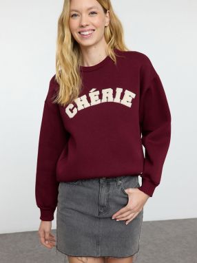 Trendyol Mikina  burgundská / šedobiela