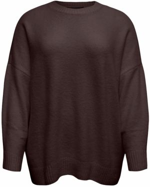 Vero Moda Curve Sveter 'VMCBoom'  tmavohnedá
