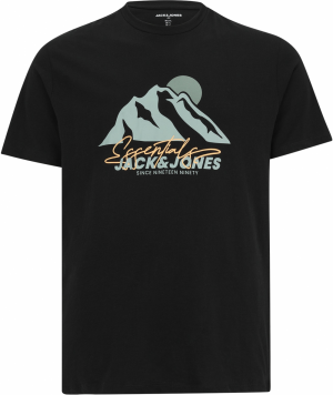 Jack & Jones Plus Tričko 'JJSUN'  piesková / opálová / čierna