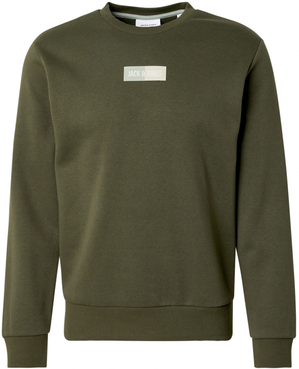 JACK & JONES Mikina 'JJPAN'  sivá / olivová / biela