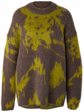TOPSHOP Oversize sveter 'KATRINA'  hnedá / kiwi
