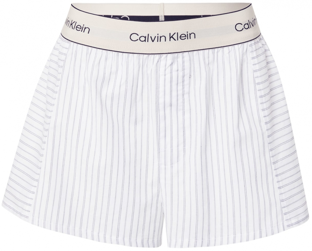 Calvin Klein Underwear Pyžamové nohavice  krémová / tmavomodrá / biela