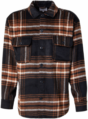 JACK & JONES Košeľa 'JJEBRADLEY OLLIE'  hnedá / čierna / biela