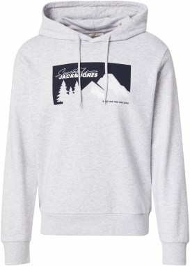 JACK & JONES Mikina 'JJSUN'  čierna / biela / biela melírovaná