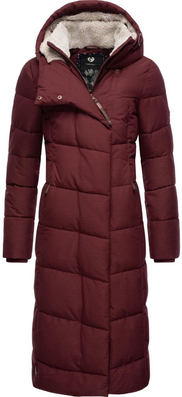 Ragwear Zimný kabát 'Pavla'  vínovo červená / biela