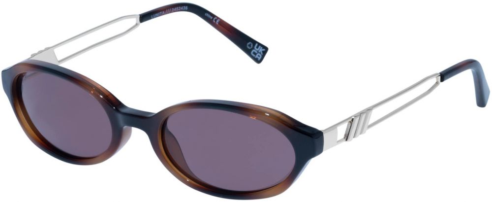 LE SPECS Slnečné okuliare 'Lunita'  námornícka modrá / hnedá / tmavofialová / strieborná