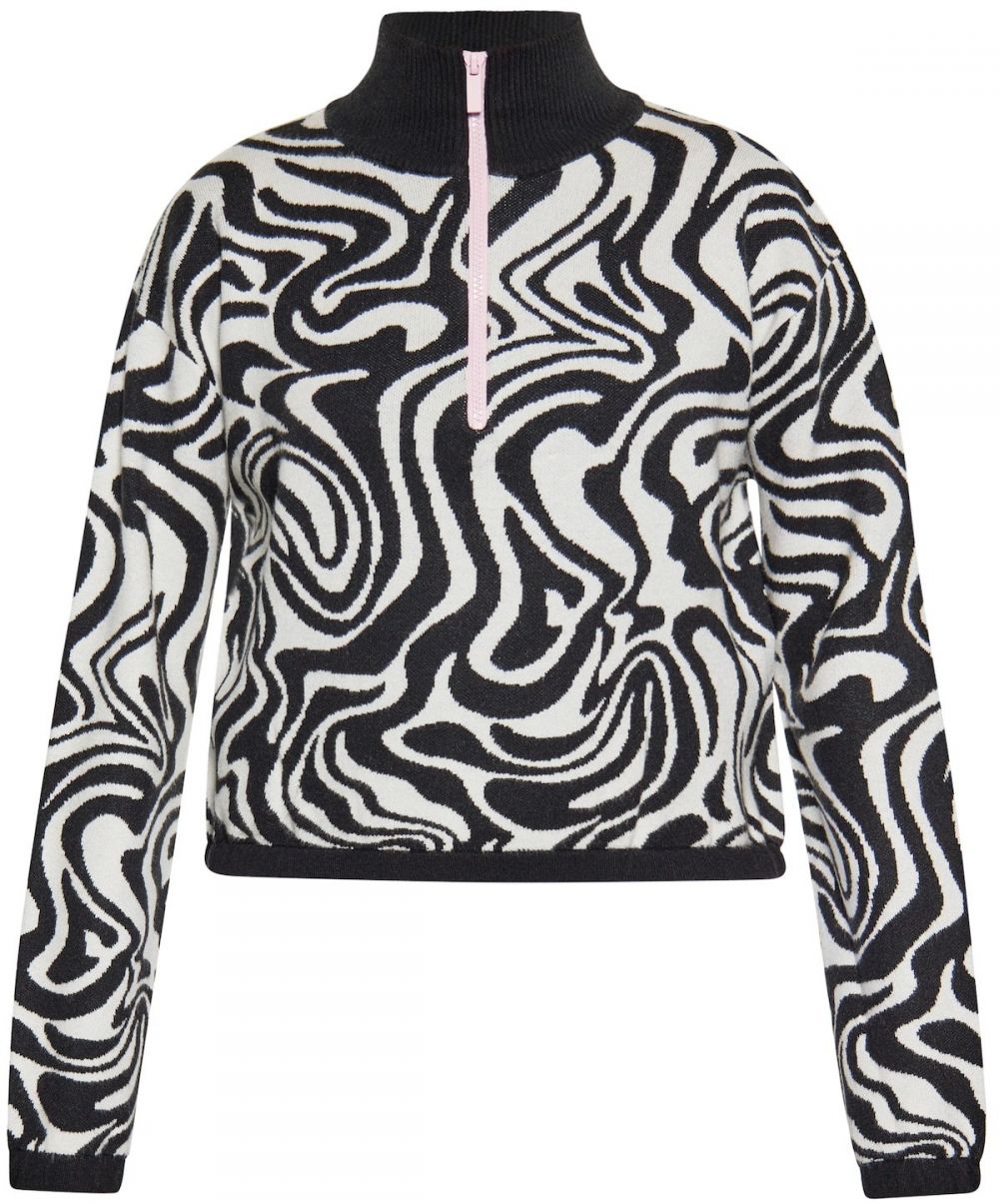 swirly Sveter  čierna / biela ako vlna