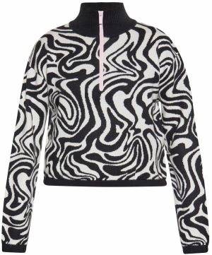 swirly Sveter  čierna / biela ako vlna