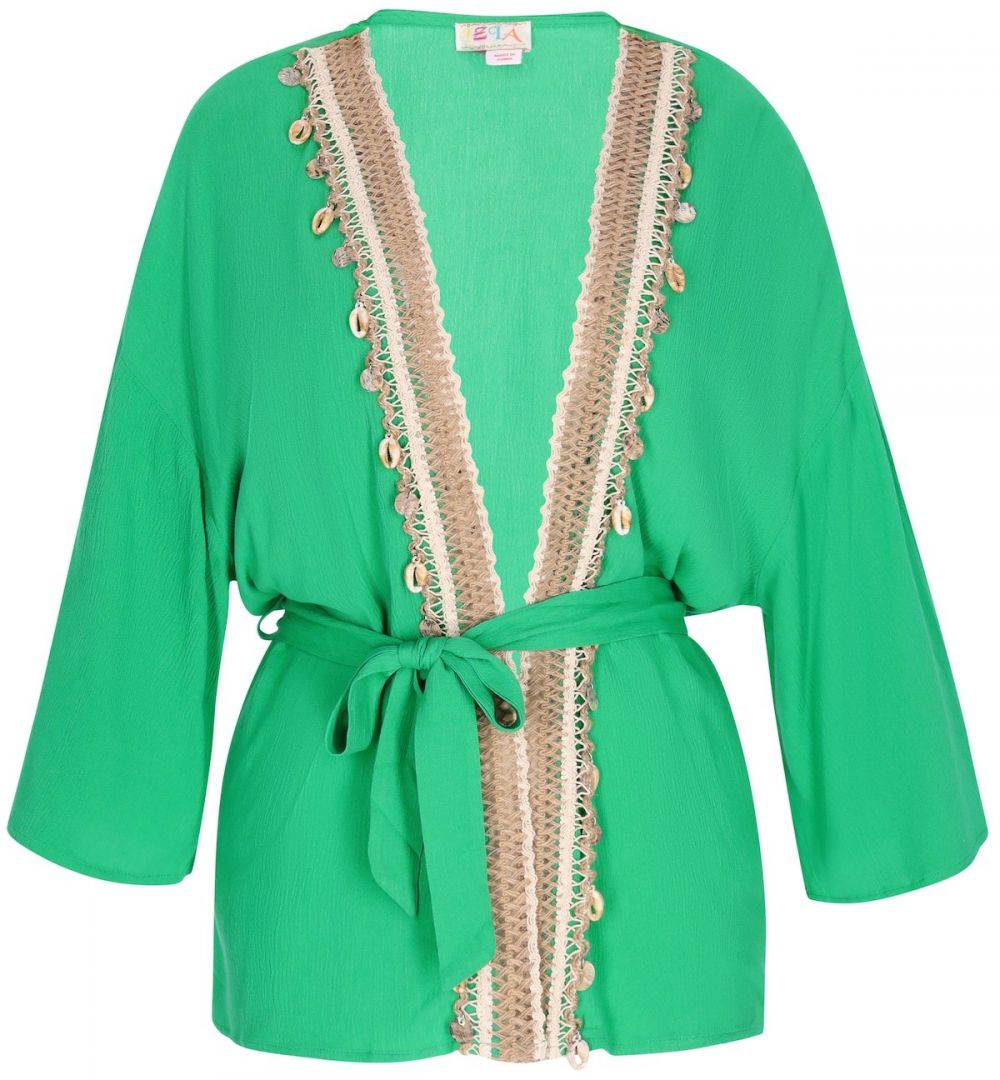 IZIA Kimono  béžová / zelená