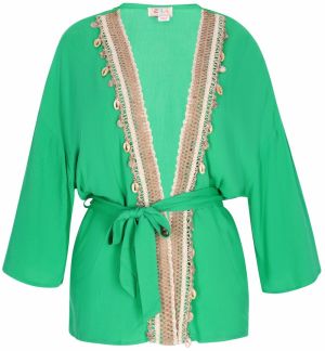 IZIA Kimono  béžová / zelená