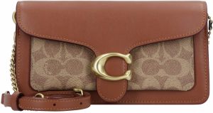 COACH Listová kabelka 'TABBY CHAIN CLUTCH IN SIGNATURE CANVAS'  hnedá / kapučíno