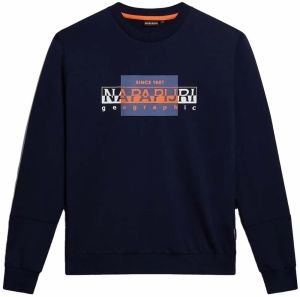 NAPAPIJRI Mikina 'Smallwood'  námornícka modrá / tmavomodrá / oranžová / biela