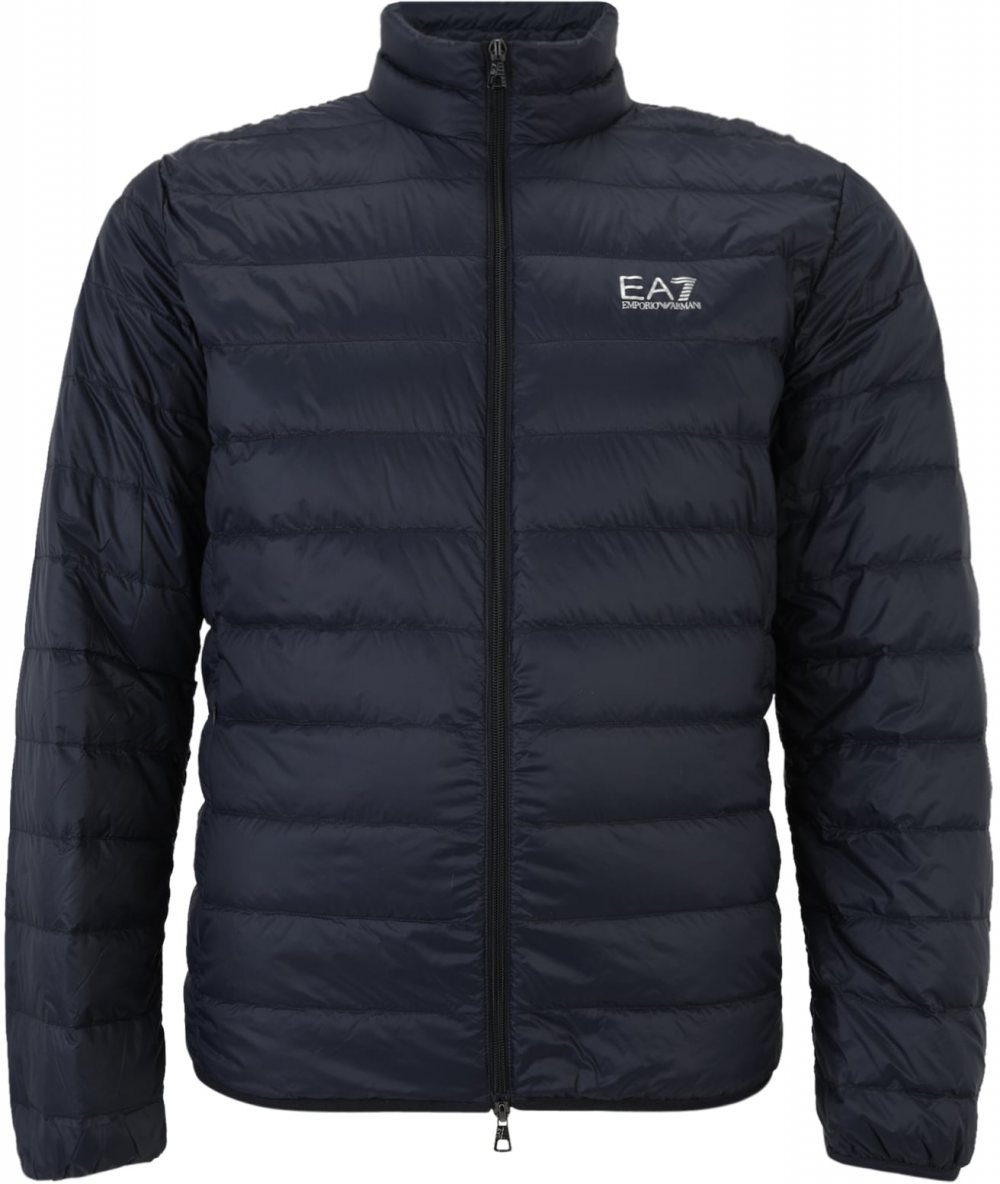 EA7 Emporio Armani Zimná bunda  námornícka modrá / svetlosivá