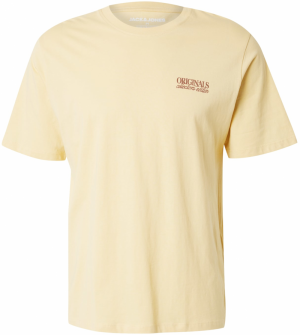 JACK & JONES Tričko 'JWHMYKONOS'  hnedá / žltá / pastelovo zelená