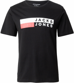 JACK & JONES Tričko  červená / čierna / biela