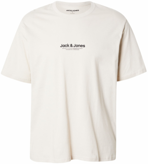 JACK & JONES Tričko 'JWHVESTERBRO'  svetlobéžová / čierna