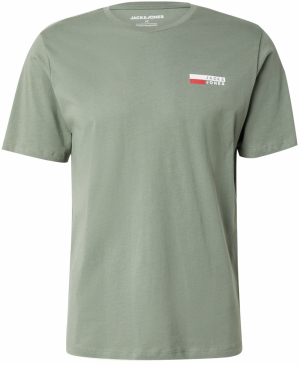 JACK & JONES Tričko  pastelovo zelená / červená / biela