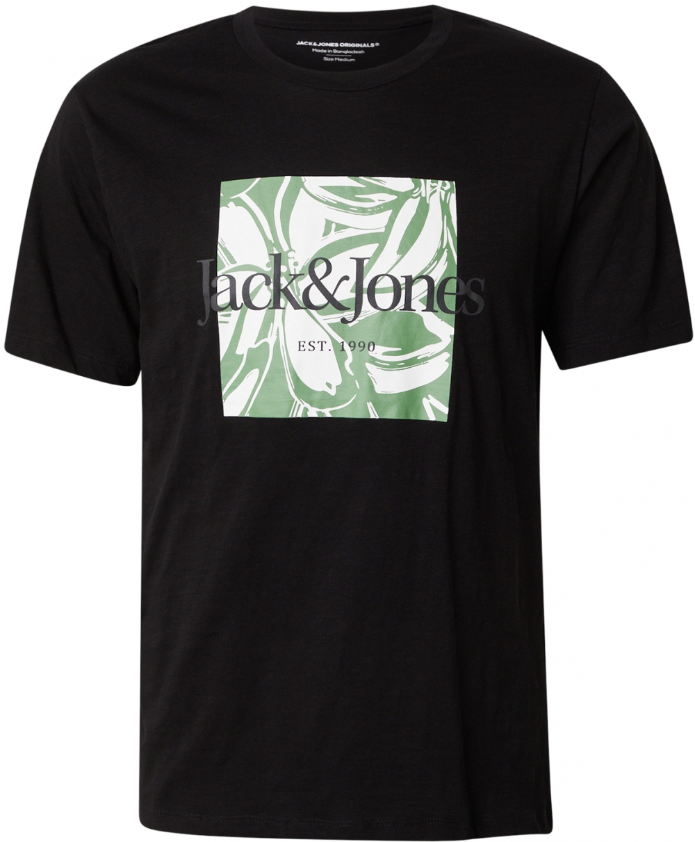 JACK & JONES Tričko 'JWHLAFAYETTE'  olivová / čierna / biela