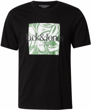 JACK & JONES Tričko 'JWHLAFAYETTE'  olivová / čierna / biela