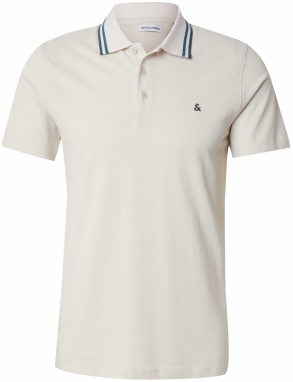 JACK & JONES Tričko 'JWHPAULOS'  krémová / zafírová