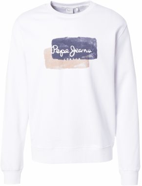 Pepe Jeans Mikina 'NEW RAFER'  piesková / sivá / biela