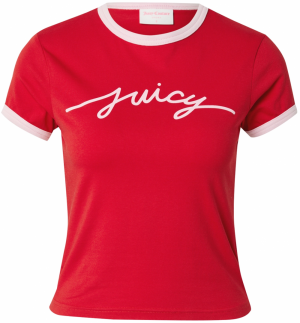 Juicy Couture Tričko 'Ringer'  rosé / červená