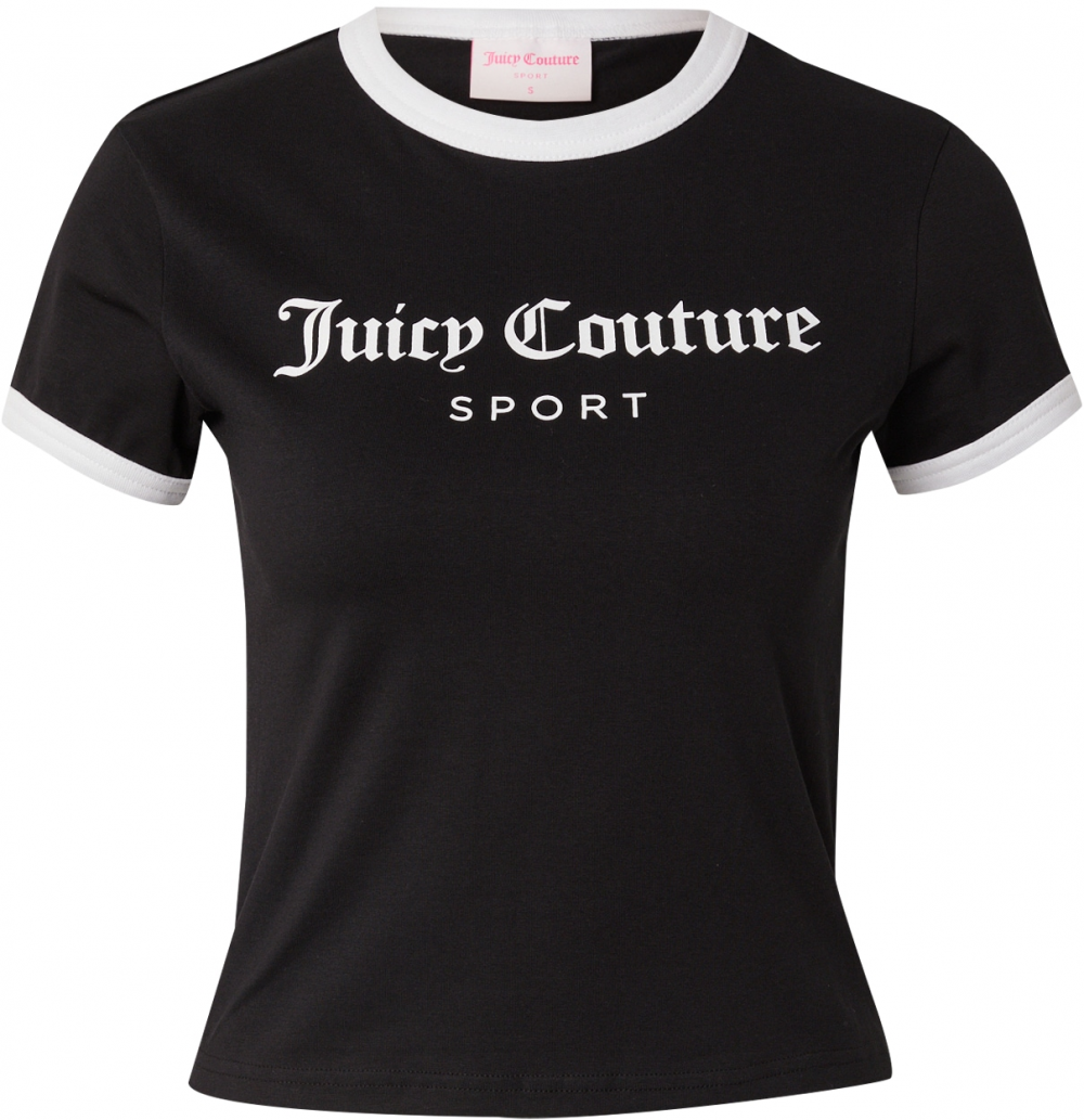 Juicy Couture Tričko 'Ringer'  čierna / biela