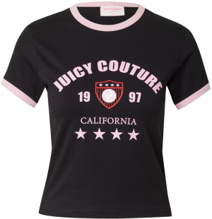 Juicy Couture Tričko 'The Arched Football Ringer'  rosé / červená / čierna / šedobiela