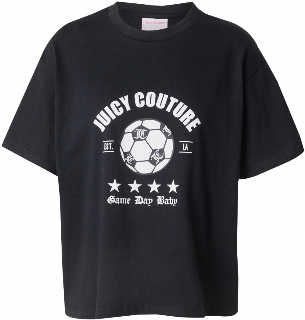 Juicy Couture Tričko 'THE ARCHED FOOTBALL'  čierna / biela